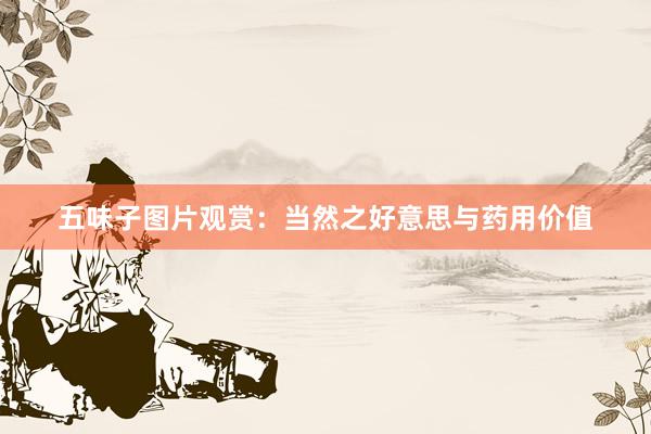 五味子图片观赏：当然之好意思与药用价值