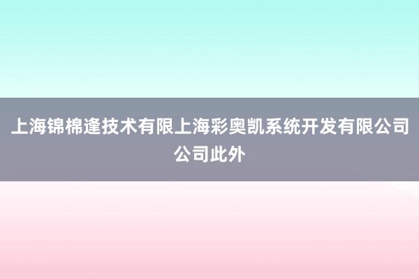 上海锦棉逢技术有限上海彩奥凯系统开发有限公司公司此外