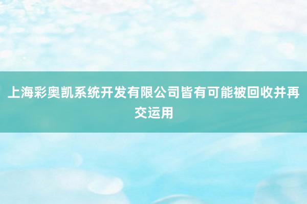 上海彩奥凯系统开发有限公司皆有可能被回收并再交运用